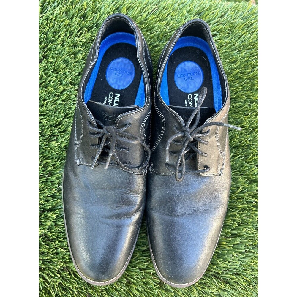Mens Black Dress Shoes NUNN BUSH Comfort Gel With Dress Flex Size 12M